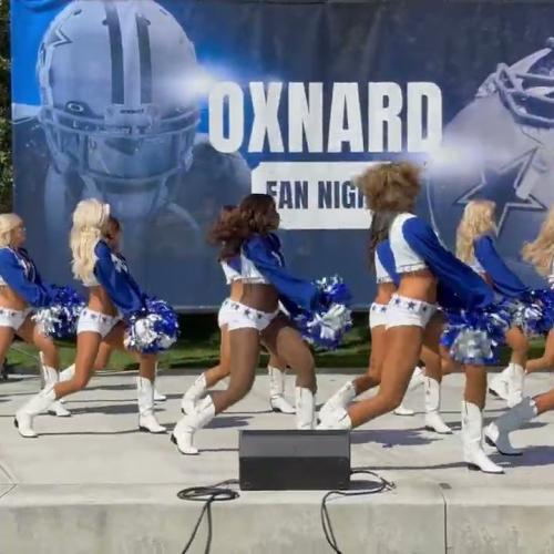Dallas Cowboys Cheerleaders Perform to AC/DC Thunderstruck.  DCC Performs their Famous Kick Line!