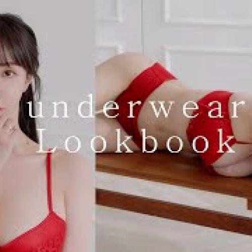 (4K 룩북 고화질) 한 번 보면 아쉬운 붉은색 란제리 모델 룩북